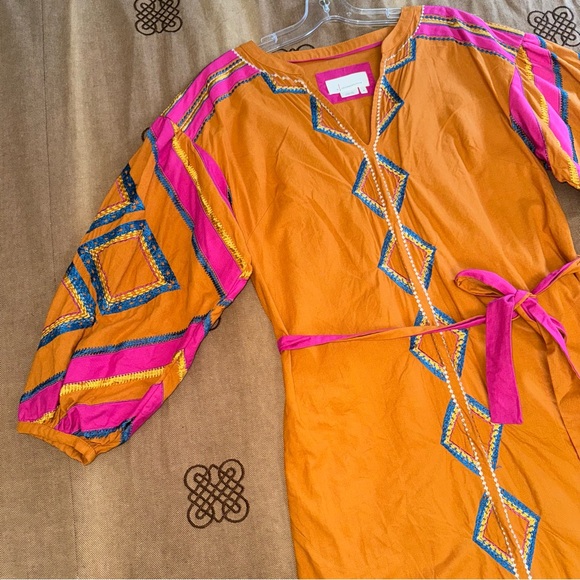 Anthropologie Stasiana Embroidered Patchwork Long Sleeve Tunic Dress - Picture 4 of 17